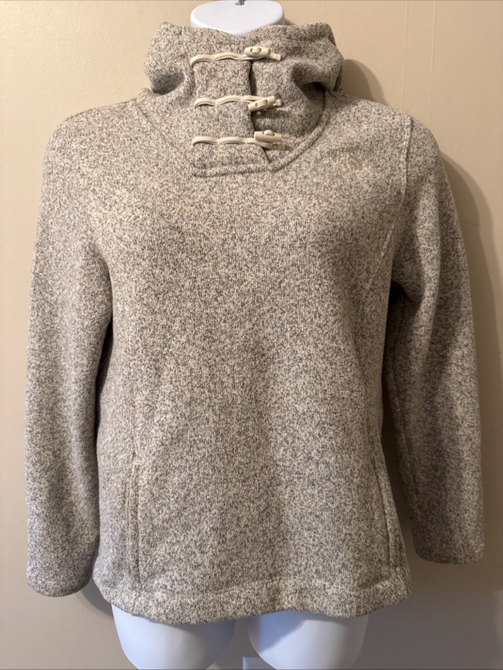 North Face | Women's Hooded Toggle Pullover Fleece Sweater Gray Heather